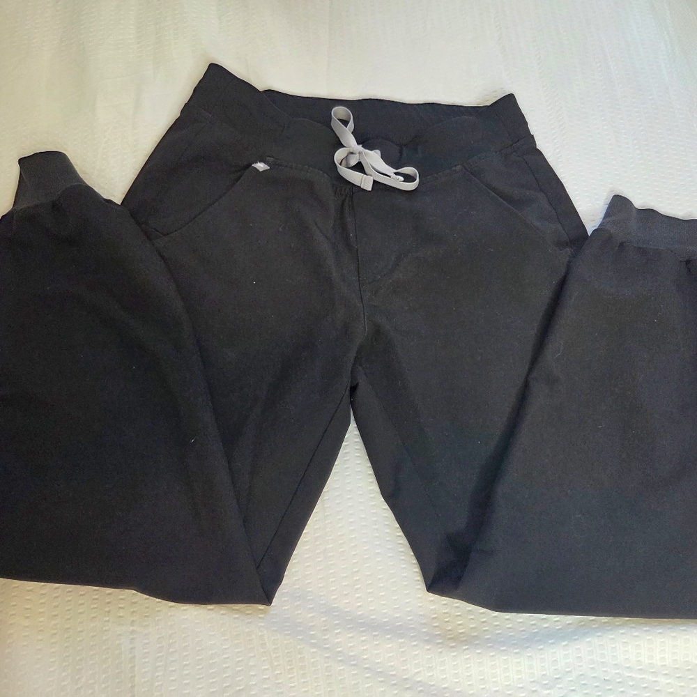 Black  Figs Jogger Scrubs with Drawstring XS/P